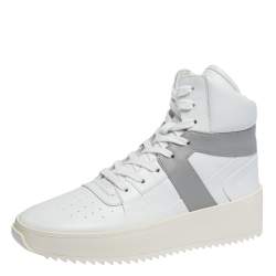 Fear Of God White/Grey Leather Basketball High Top Sneakers Size 41