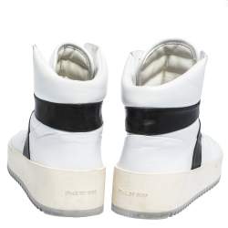 Fear Of God White/Black Leather Basketball High Top Sneakers Size 41