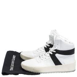 Fear Of God White/Black Leather Basketball High Top Sneakers Size 41