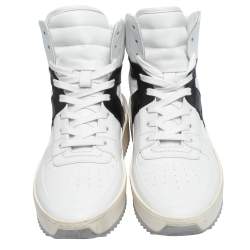 Fear Of God White/Black Leather Basketball High Top Sneakers Size 41