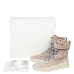 Fear Of God Beige/Grey Suede Military High Top Sneakers Size 40