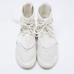 Nike Air X Fear Of God White/Grey Leather And Mesh Basketball High Top Sneakers Size 41