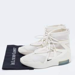 Nike Air X Fear Of God White/Grey Leather And Mesh Basketball High Top Sneakers Size 41
