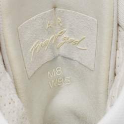 Nike Air X Fear Of God White/Grey Leather And Mesh Basketball High Top Sneakers Size 41