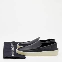 Fear of God Black Leather Slip On Sneakers Size 44