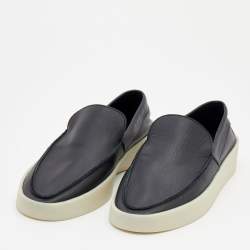 Fear of God Black Leather Slip On Sneakers Size 44