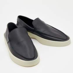 Fear of God Black Leather Slip On Sneakers Size 44