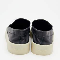 Fear of God Black Leather Slip On Sneakers Size 44