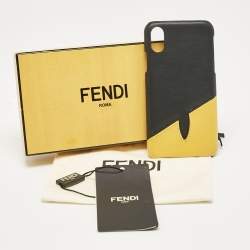  Fendi Black/Yellow Leather iPhone X Cover