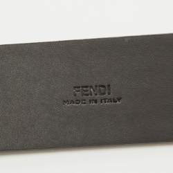 Fendi Brown Zucca Canvas Logo Buckle Belt 100 CM