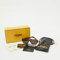 Fendi Havana/Brown FE40130I Fendigraphy Geometric Sunglasses