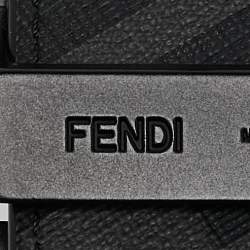 Fendi Black Zucca Coated Canvas and Leather FF Reversible Buckle Belt