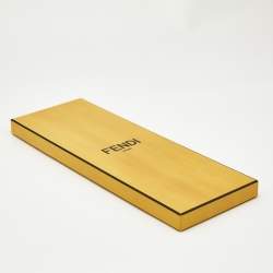 Fendi Brown Made in Fendi Print Silk Tie