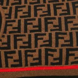 Fendi Brown Zucca Wool Knit Balaclava One Size 
