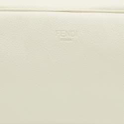 Pre Owned Fendi White Leather Travel Toiletry Case