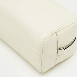 Pre Owned Fendi White Leather Travel Toiletry Case