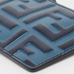 Fendi Blue Zucca Embossed Leather Coin Purse