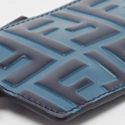 Fendi Blue Zucca Embossed Leather Coin Purse