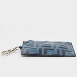 Fendi Blue Zucca Embossed Leather Coin Purse