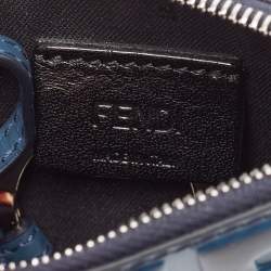 Fendi Blue Zucca Embossed Leather Coin Purse