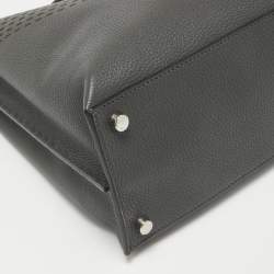 Pre Owned Fendi Grey Leather Large Peekaboo Iconic Essential Briefcase