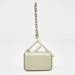 Fendi Avocado Green Leather Nano F Chain Pouch
