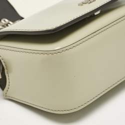 Fendi Avocado Green Leather Nano F Chain Pouch
