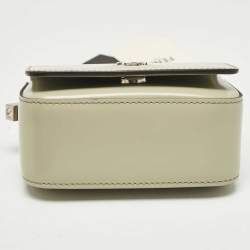 Fendi Avocado Green Leather Nano F Chain Pouch