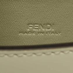 Fendi Avocado Green Leather Nano F Chain Pouch