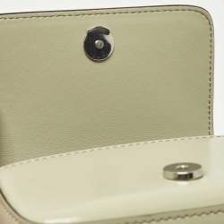 Fendi Avocado Green Leather Nano F Chain Pouch