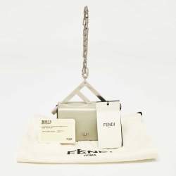 Fendi Avocado Green Leather Nano F Chain Pouch