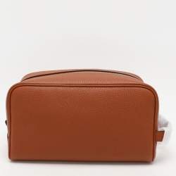 Fendi Brown Leather Travel Kit Pouch
