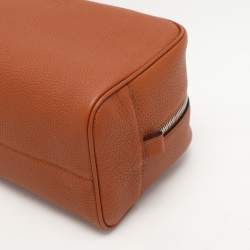 Fendi Brown Leather Travel Kit Pouch