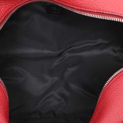 Fendi Red Leather Travel Kit Pouch With Passport Holder