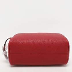 Fendi Red Leather Travel Kit Pouch With Passport Holder