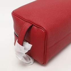 Fendi Red Leather Travel Kit Pouch With Passport Holder