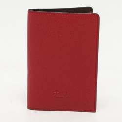 Fendi Red Leather Travel Kit Pouch With Passport Holder