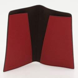 Fendi Red Leather Travel Kit Pouch With Passport Holder