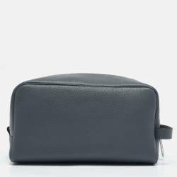 Fendi Grey Leather Travel Kit Pouch with Passport Holder