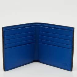 Fendi Tobacco/Blue Zucca and Leather Bifold Wallet