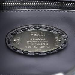 Pre Owned Fendi Grey Selleria Leather Mini Peekaboo ISeeU Top Handle Bag