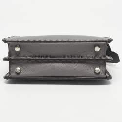 Pre Owned Fendi Grey Selleria Leather Mini Peekaboo ISeeU Top Handle Bag