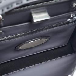 Pre Owned Fendi Grey Selleria Leather Mini Peekaboo ISeeU Top Handle Bag