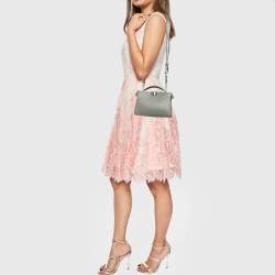 Pre Owned Fendi Grey Zucca Embossed Leather Peekaboo Iseeu X-Cross Bag