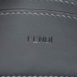 Pre Owned Fendi Grey Zucca Embossed Leather Peekaboo Iseeu X-Cross Bag