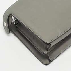 Pre Owned Fendi Grey Zucca Embossed Leather Peekaboo Iseeu X-Cross Bag