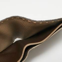 مملوكة مسبقًا Fendi Dark Beige Selleria Leather Bifold Wallet