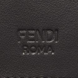مملوكة مسبقًا Fendi Zucca Strap Black Leather Bifold Wallet