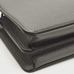 Pre Owned Fendi Peekaboo ISeeU X-Cross Grey Leather Top Handle Bag