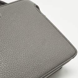 Pre Owned Fendi Peekaboo ISeeU X-Cross Grey Leather Top Handle Bag